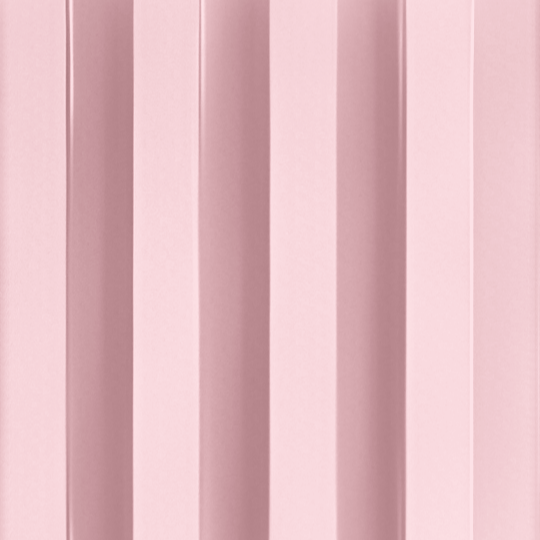 The Landmark Decor Pink WPC Fluted Slat Wall Panel features vertical stripes with alternating light and shadow, making it perfect for creating striking accent walls or adding a stylish touch to any interior space.