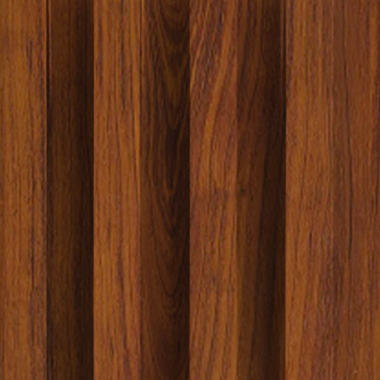 Close-up of Landmark Decor's Red-Brown Fir Wood Texture WPC Fluted Slat Wall Panel, showing its natural brown grain and vertical lines—ideal for accent walls or adding stylish flair to interiors.