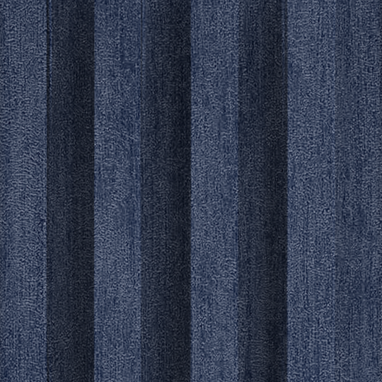 Close-up of the Navy Blue Frosted Effect Slat Wall Panel by Landmark Decor, showing dark blue vertical folds and a subtle texture—perfect for accent walls or interior panels.
